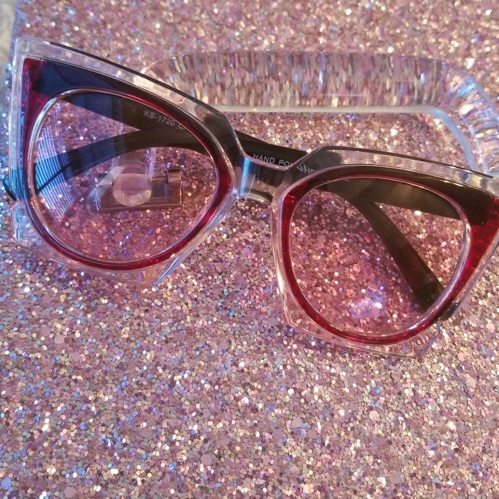 Pink lens cat eye sunglasses